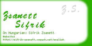 zsanett sifrik business card